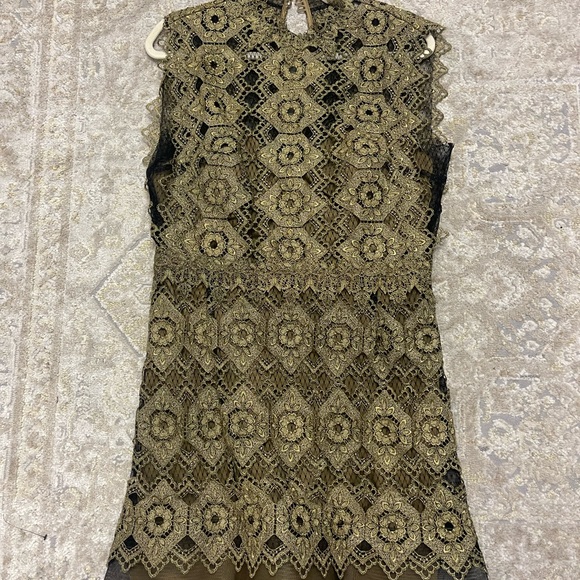 Catherine Deane Gold Lace Kate Dress - US Size 12 - Picture 5 of 8